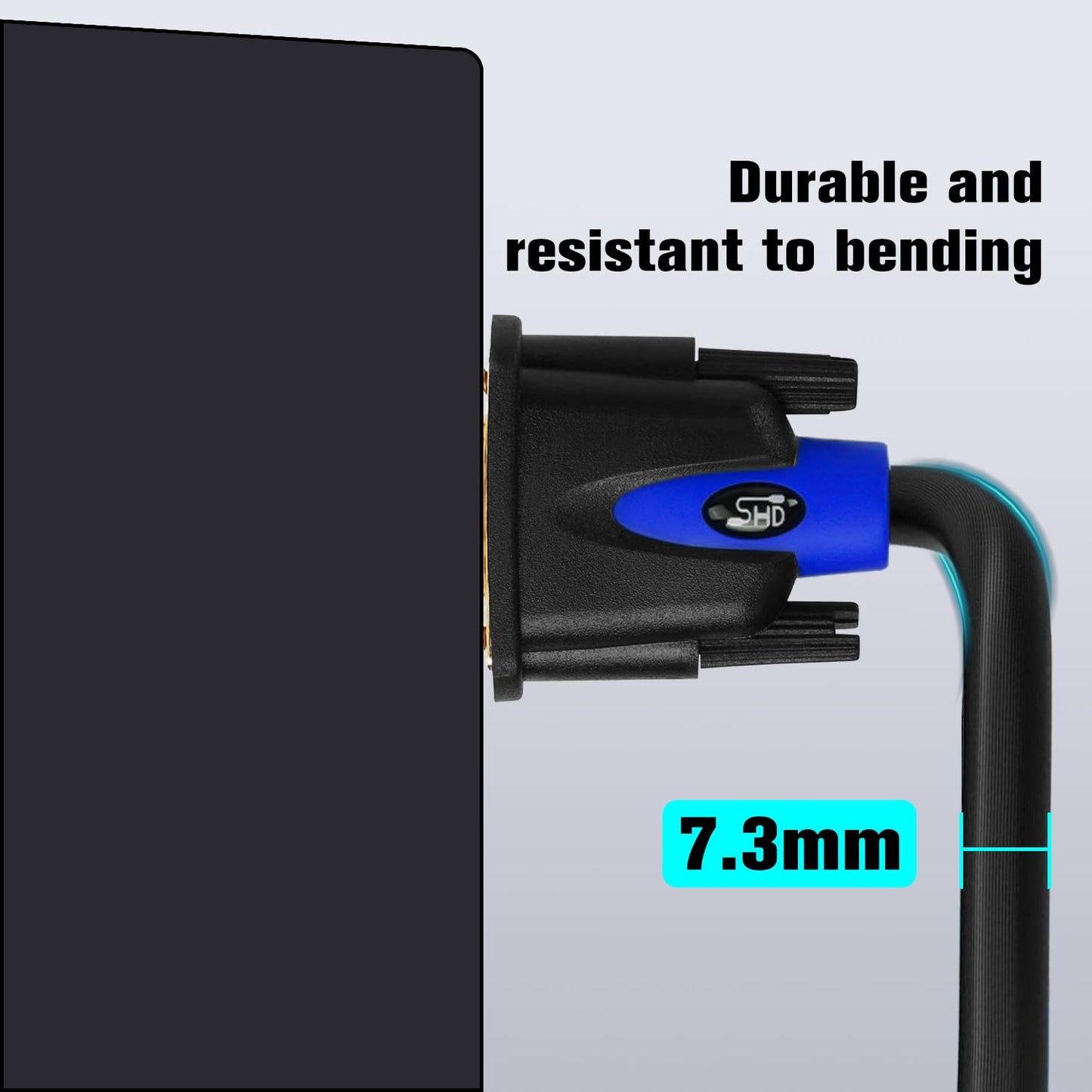SHD VGA Cable, VGA to VGA HD15 Monitor Cable for PC Laptop TV Projector-3Feet