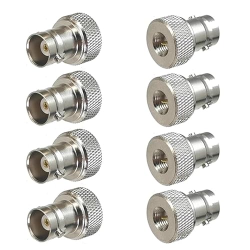 QLXHBOT SMA Male to BNC Female RF Coax Connector for Two Way Radio Walkie Talkie RF Coaxial Adapter BNC to SMA Coax Adapter 8Pcs