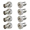 QLXHBOT SMA Male to BNC Female RF Coax Connector for Two Way Radio Walkie Talkie RF Coaxial Adapter BNC to SMA Coax Adapter 8Pcs
