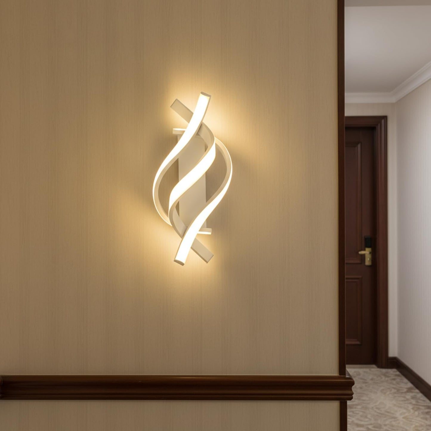 LED Wall Sconces for Indoor Use, 22W Modern Spiral Wall Lamps, Creative Hallway Wall Light Fixtures, Indoor Lighting for RVs Sconces for Living rooms