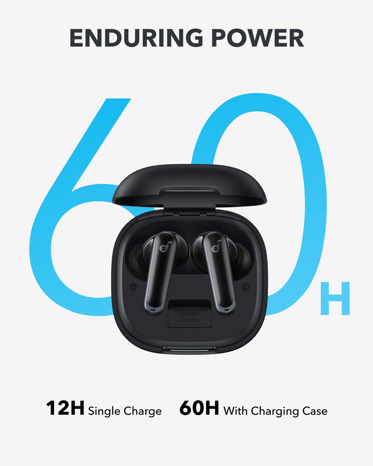 Soundcore P40i by Anker, Noise Cancelling Wireless Earbuds, Adaptive Noise Cancelling to Environments, Heavy Bass, 60H Playtime, 2-in-1 Case and Phone