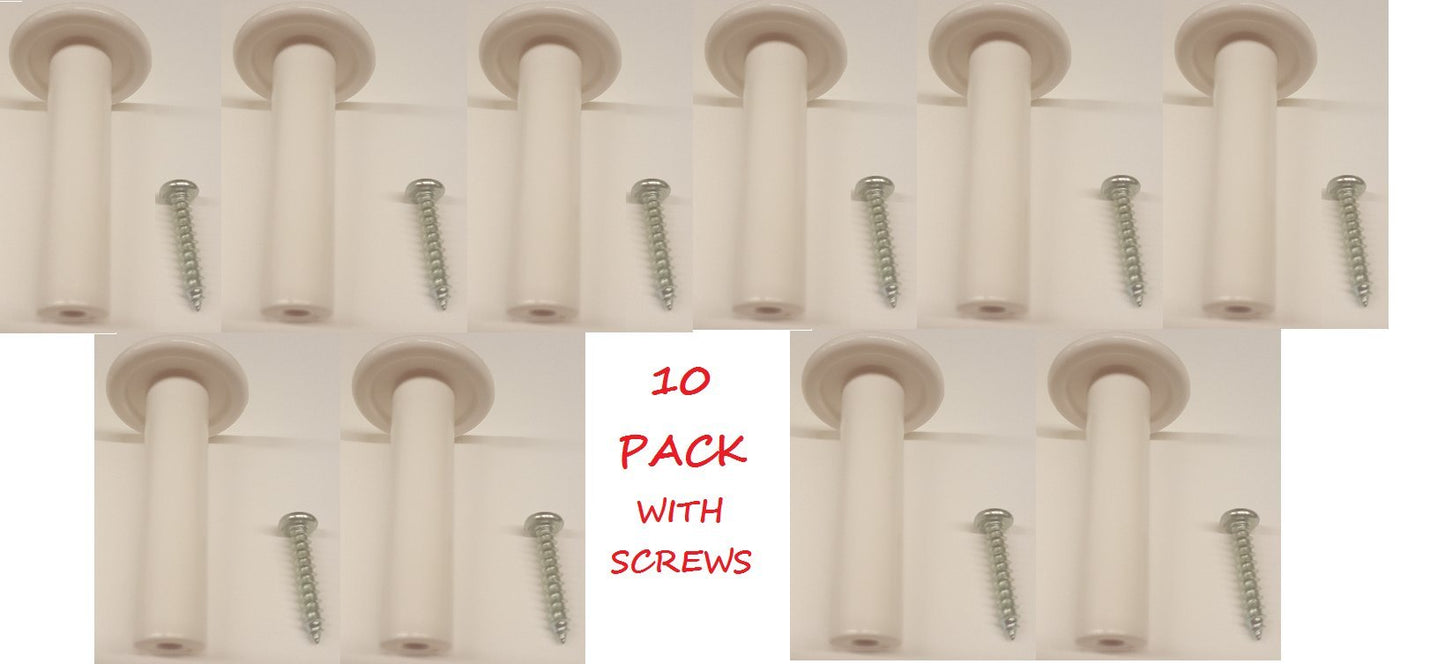 iecables White Plastic Wire Distribution Spool/Cross Connect Mushrooms with Screw (10 Pack)