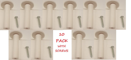 iecables White Plastic Wire Distribution Spool/Cross Connect Mushrooms with Screw (10 Pack)