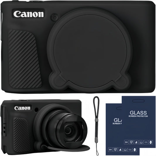 SZHSYJY Camera Case for Canon PowerShot SX740/ SX730 Digital Camera,SX740 HS Case, Soft Silicone Protective Case Removable Lens Cover,Comes with 2