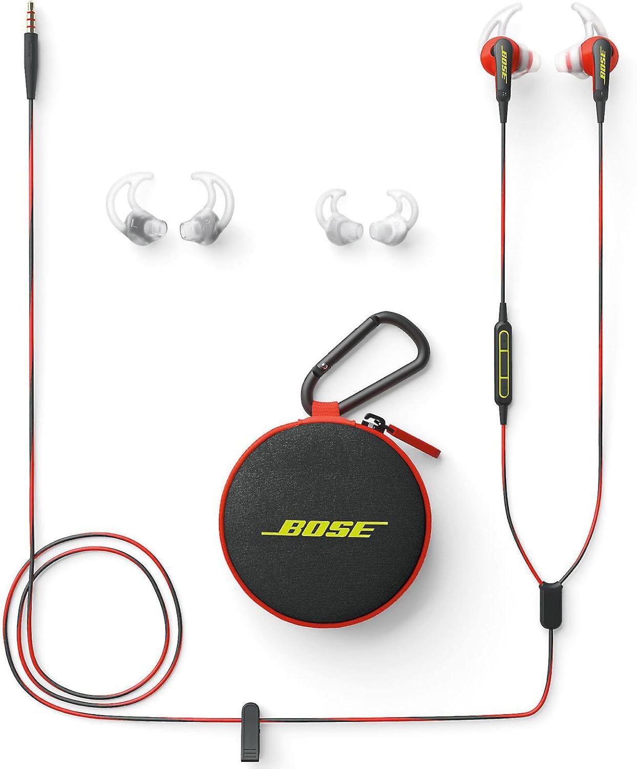 Bose SoundSport In-Ear Headphones w/Mic (Apple) (Red) (Renewed)