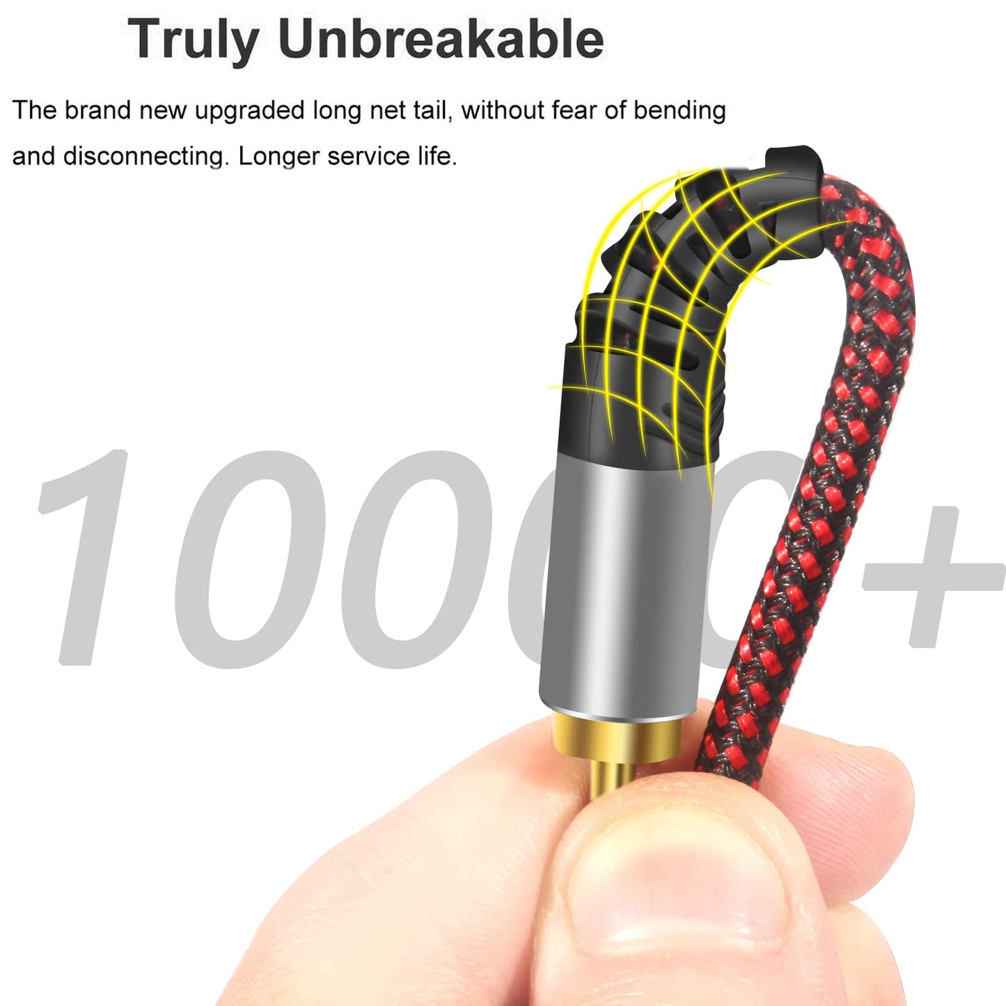 Tiierzon RCA Cable 10Ft,2Rca Male to 2-RCA Male Audio Stereo Subwoofer Cable [Hi-Fi Sound] Nylon-Braided Auxiliary Audio Cord for Home Theater, HDTV