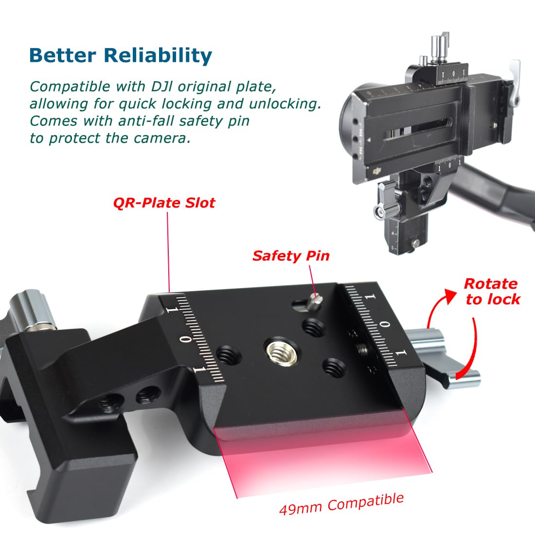 KOQINVIZ Vertical Camera Mount for DJI RS2, RS3, RS3 Pro - Gimbal Vertical Shooting Camera Adapter for YouTube Tiktok Social Media DJI Stabilizer