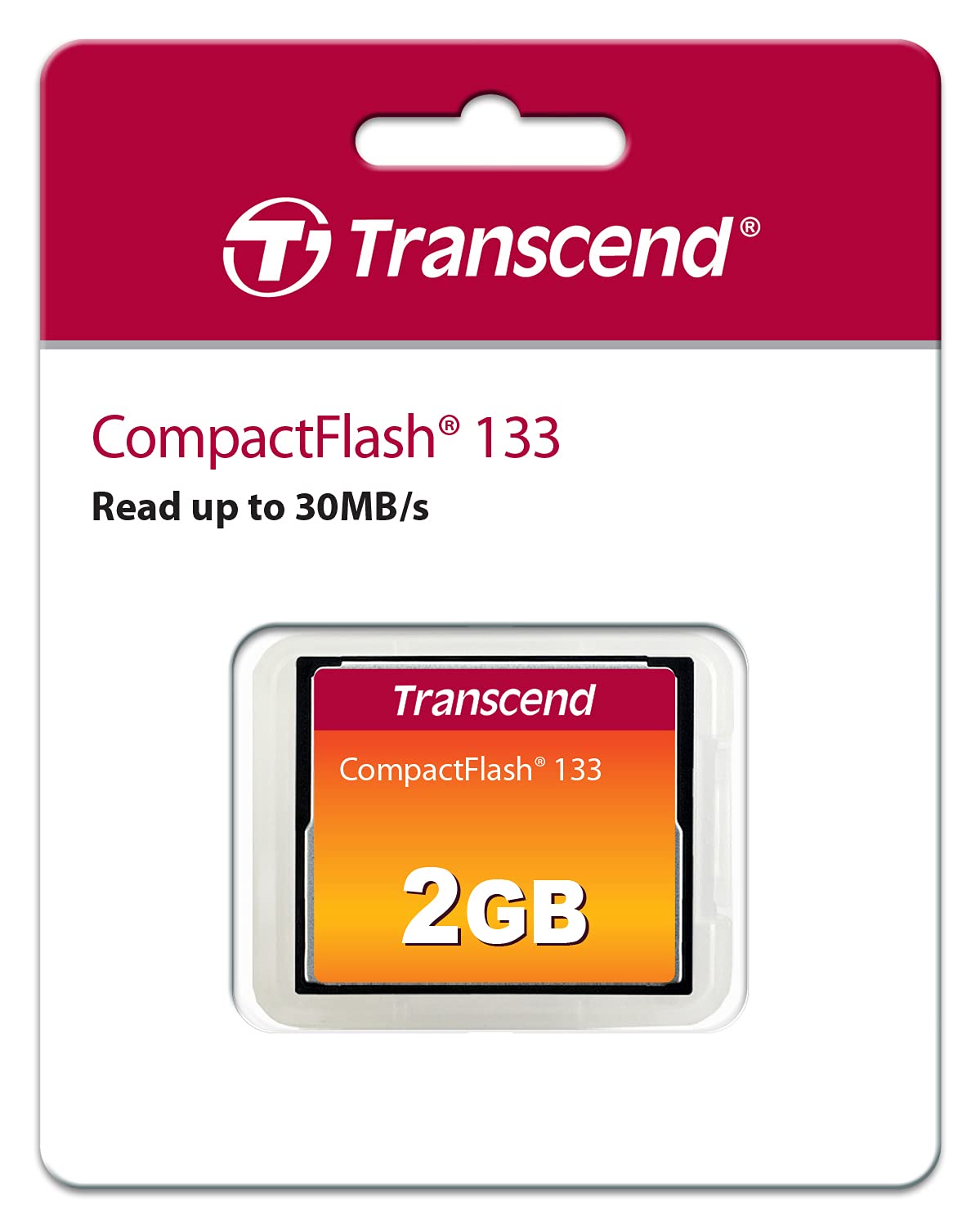 Transcend CF133 CompactFlash Memory Card 2GB, Up to 30MB/s, DSLRs Camera Card, MLC NAND Flash, ECC, Support Ultra DMA transfer mode 4 - TS2GCF133