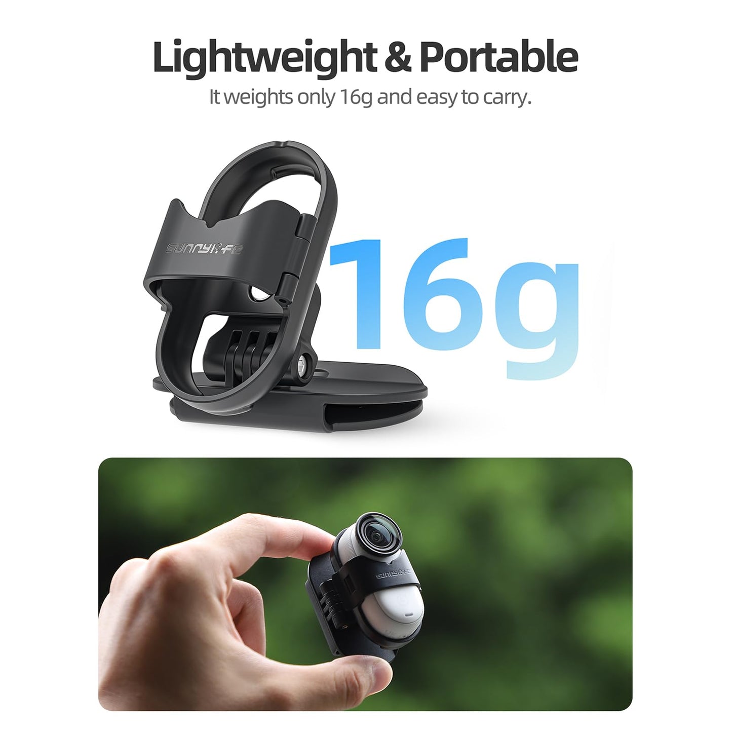 CAPART Rotatable Action Camera Hat Clip, Compatible with Insta360 GO 3S and GO 3, Vertical and Horizonal Adjustable, Clip Widely Fixed on Backpack