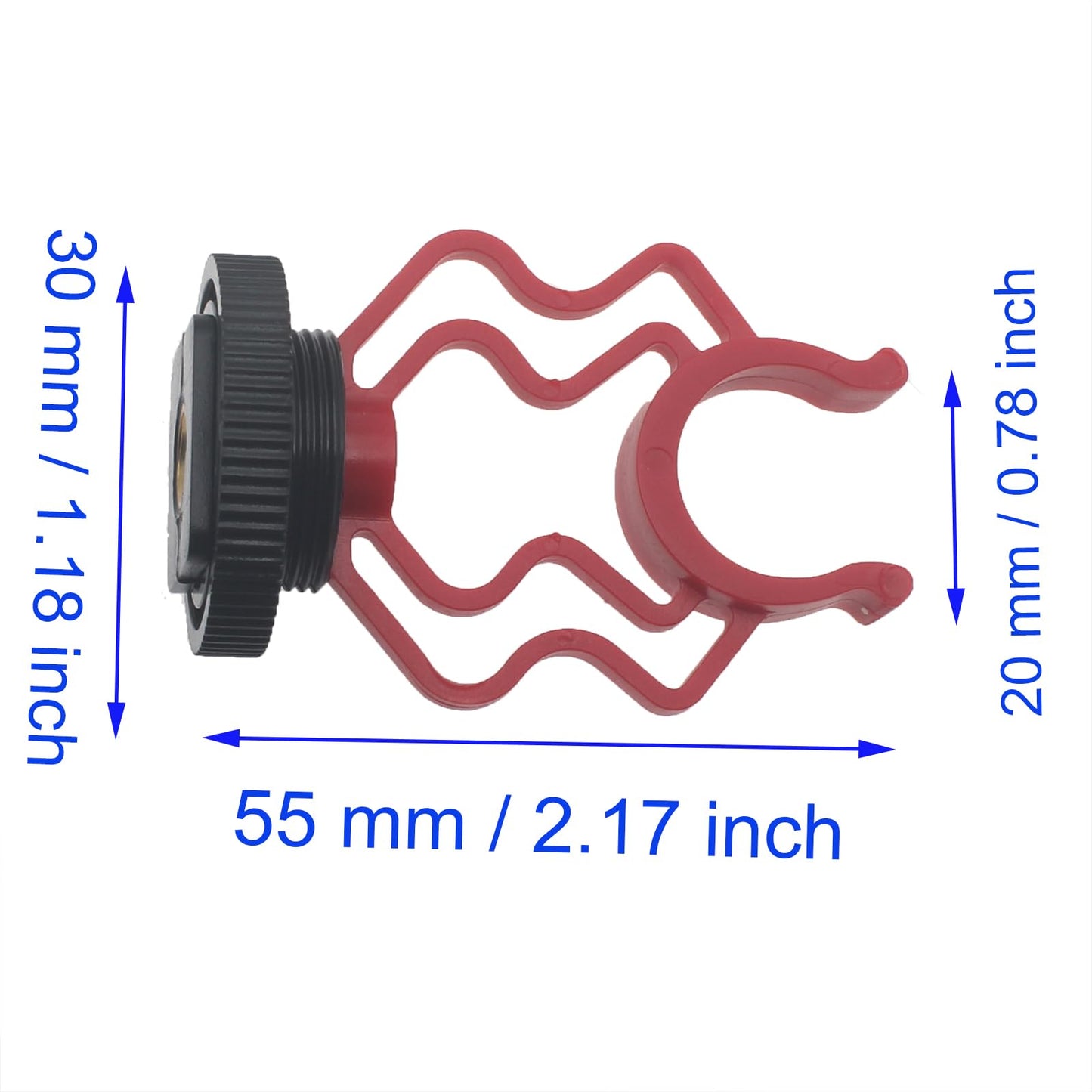 SYCZIOHU 2 PCS Microphone Shock Mount Holder Red Bracket Shockmount for External Video Mic with 1/4'' Screw Female Mount for Making Vlog and Video