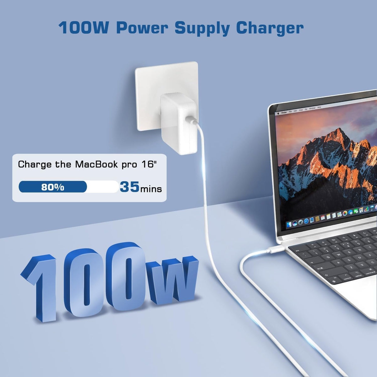 BAJ Charger Replacement for MacBook Pro 100W USB C Fast Charger