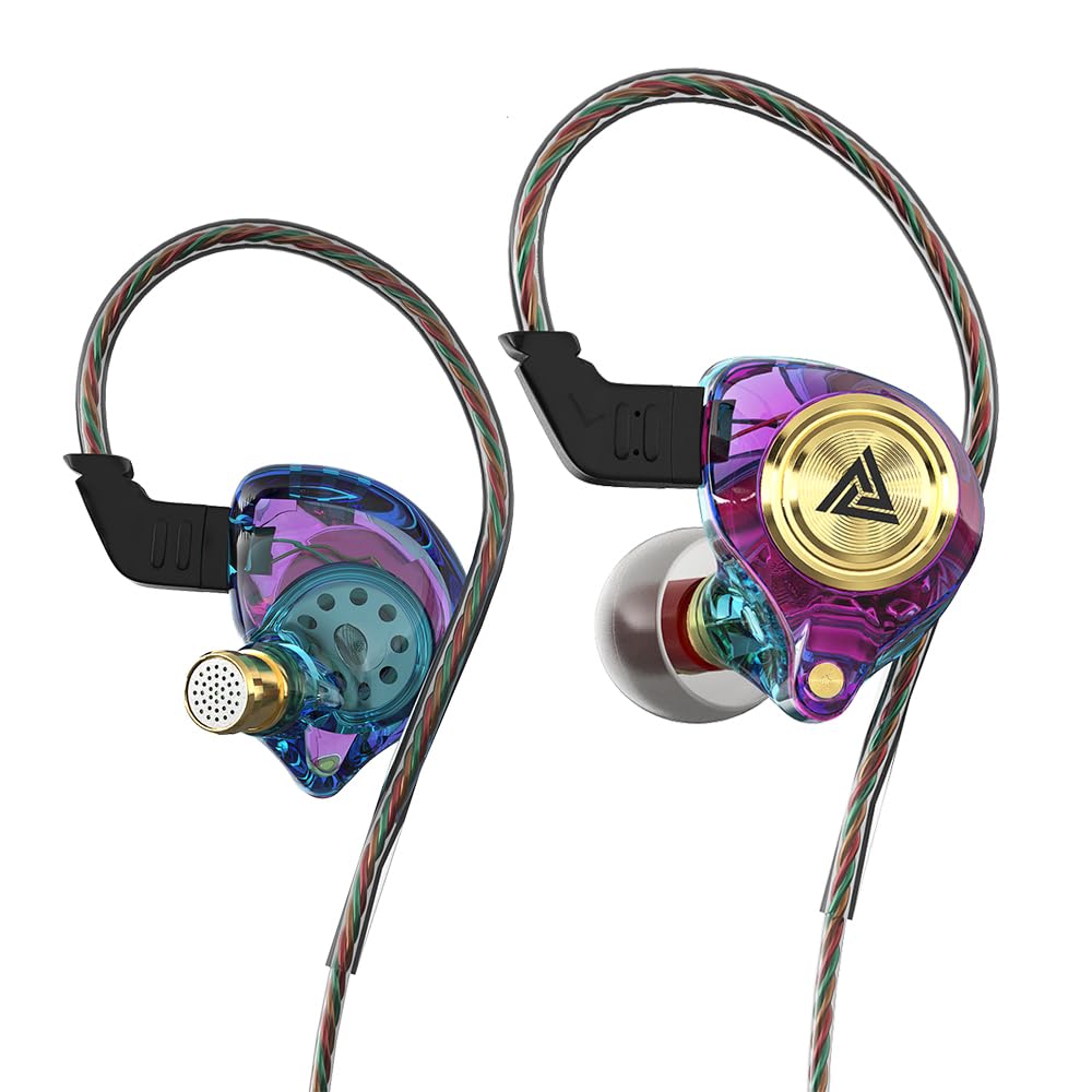 DUCK DANCE Wired Earbuds with Mic - Heavy Bass Zero Latency Metal IEM Headphones, Audiophile Hi-Fi Earphones with 3.5 mm Jack (Transparent Black…