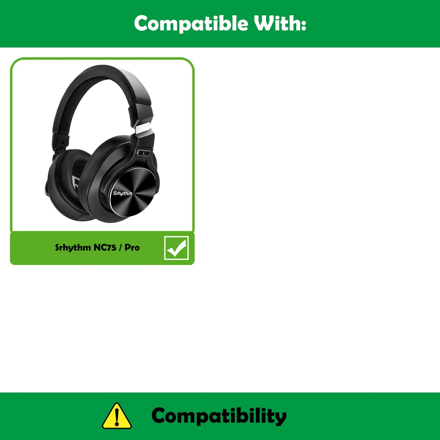 Professional Replacement Earpads Cushions Compatible with Srhythm NC75 Pro NC 75 Headphones Ear Pads with Softer Leather Foam