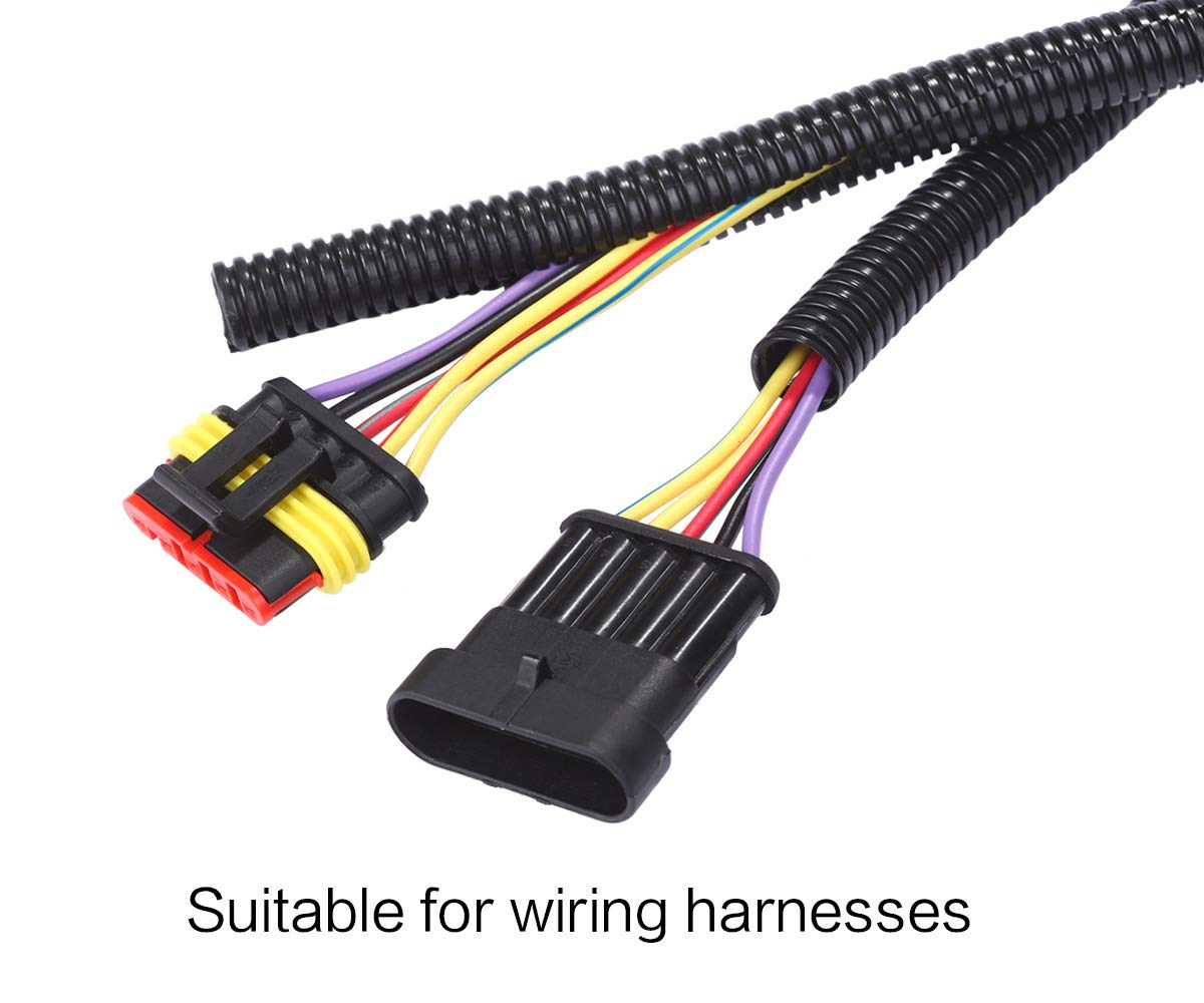 Alex Tech 25ft - 1/4 inch Split Wire Loom Tubing - Black