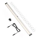 EShine Extra Long 20 inch LED Dimmable Under Cabinet Lighting Strip with Hand Wave Motion Sensor, Black, with Accessories (No Power Supply Included)