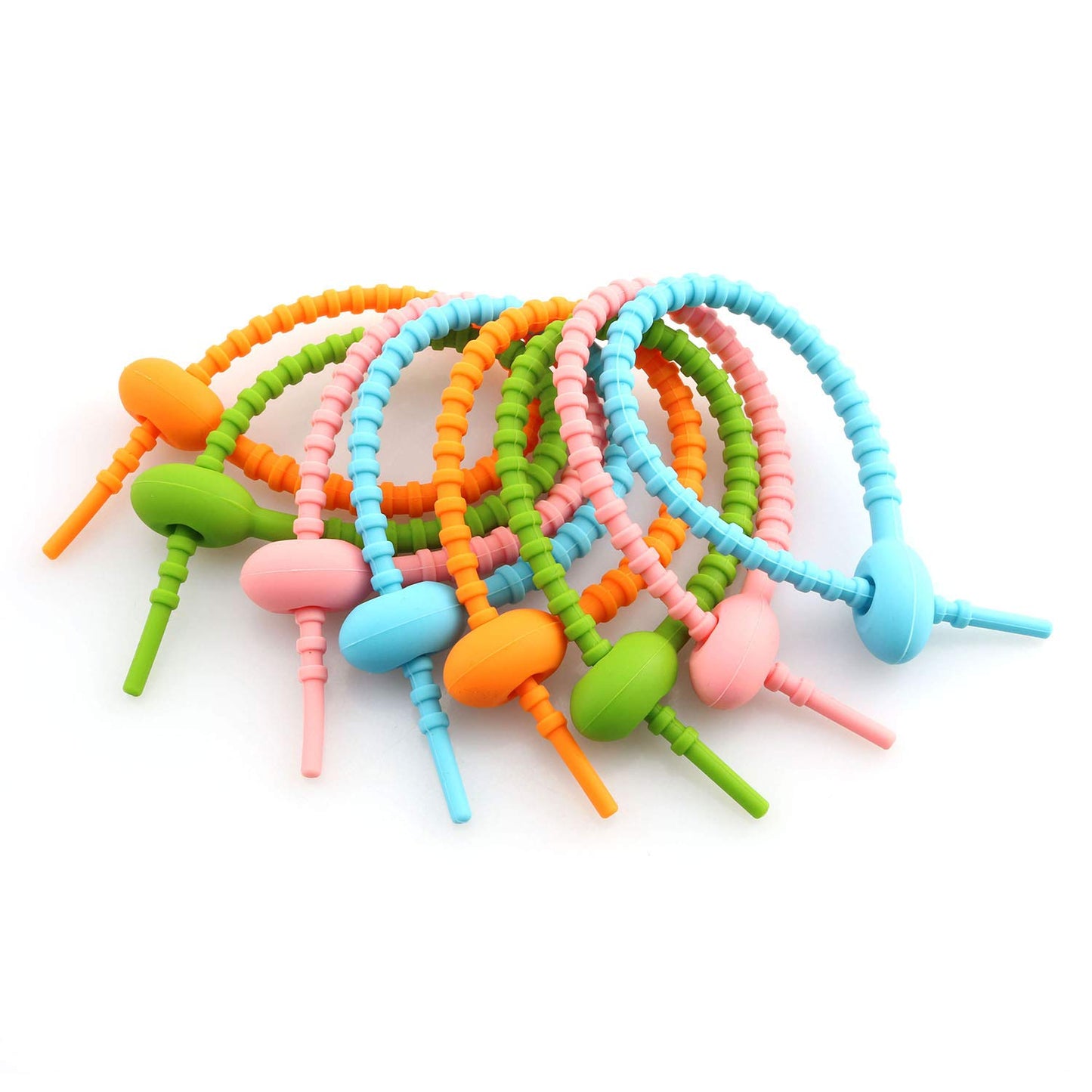 Tegg Twist Tie 20PCS Colorful Reusable Silicone Cable Tie Straps Zip Ties Adjustable Bag Clip Bread Tie Bag Sealing Clips