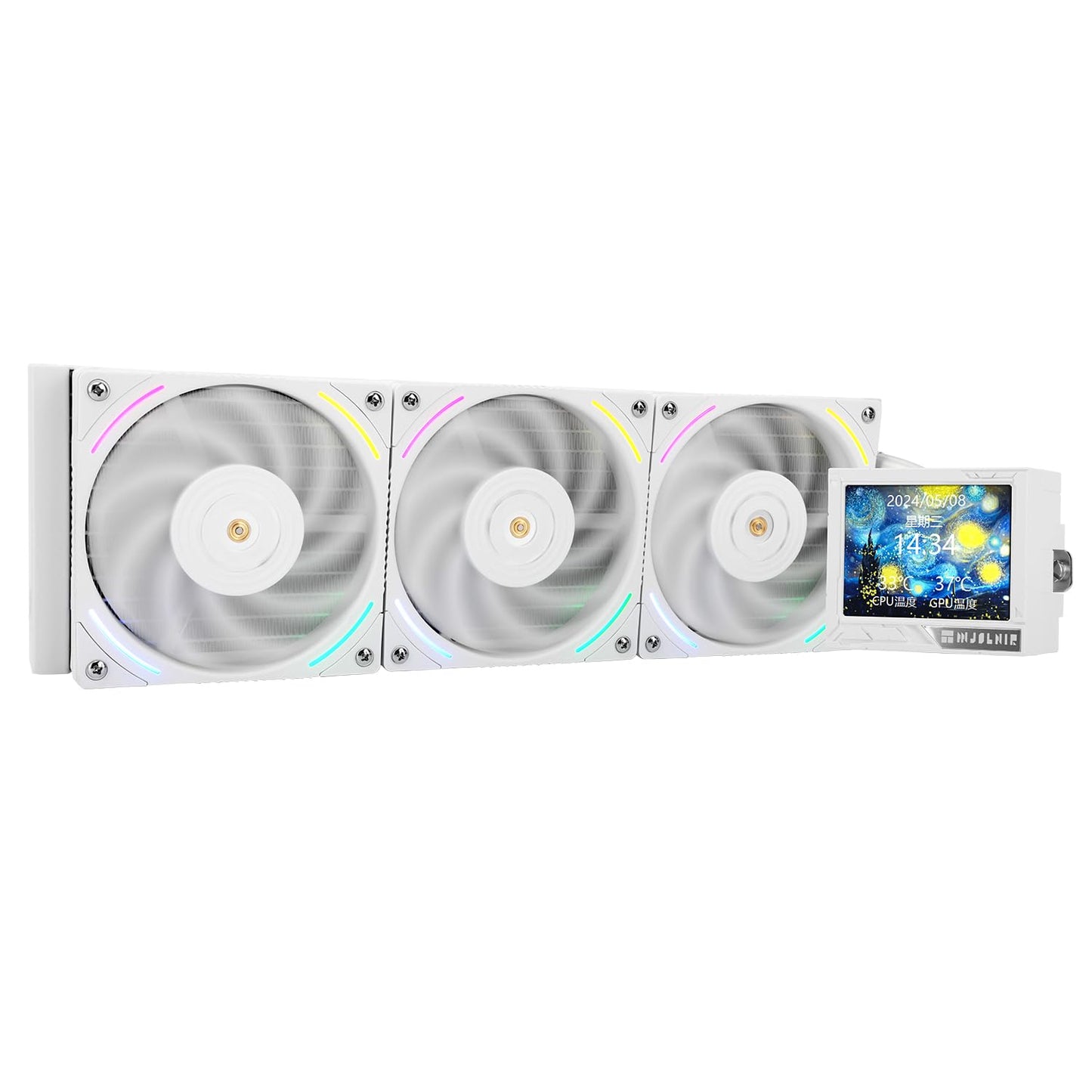 Thermalrlght Mjolnir Vision 360 ARGB White CPU Water Cooler,3 PWM Fans Water Cooling System with 2000PRM,for AM4/AM5&Intel LGA1851/1700, Magnetic