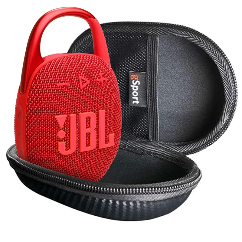 JBL Clip 5 Ultra Portable Bluetooth Speaker Bundle with gSport Case (Red)