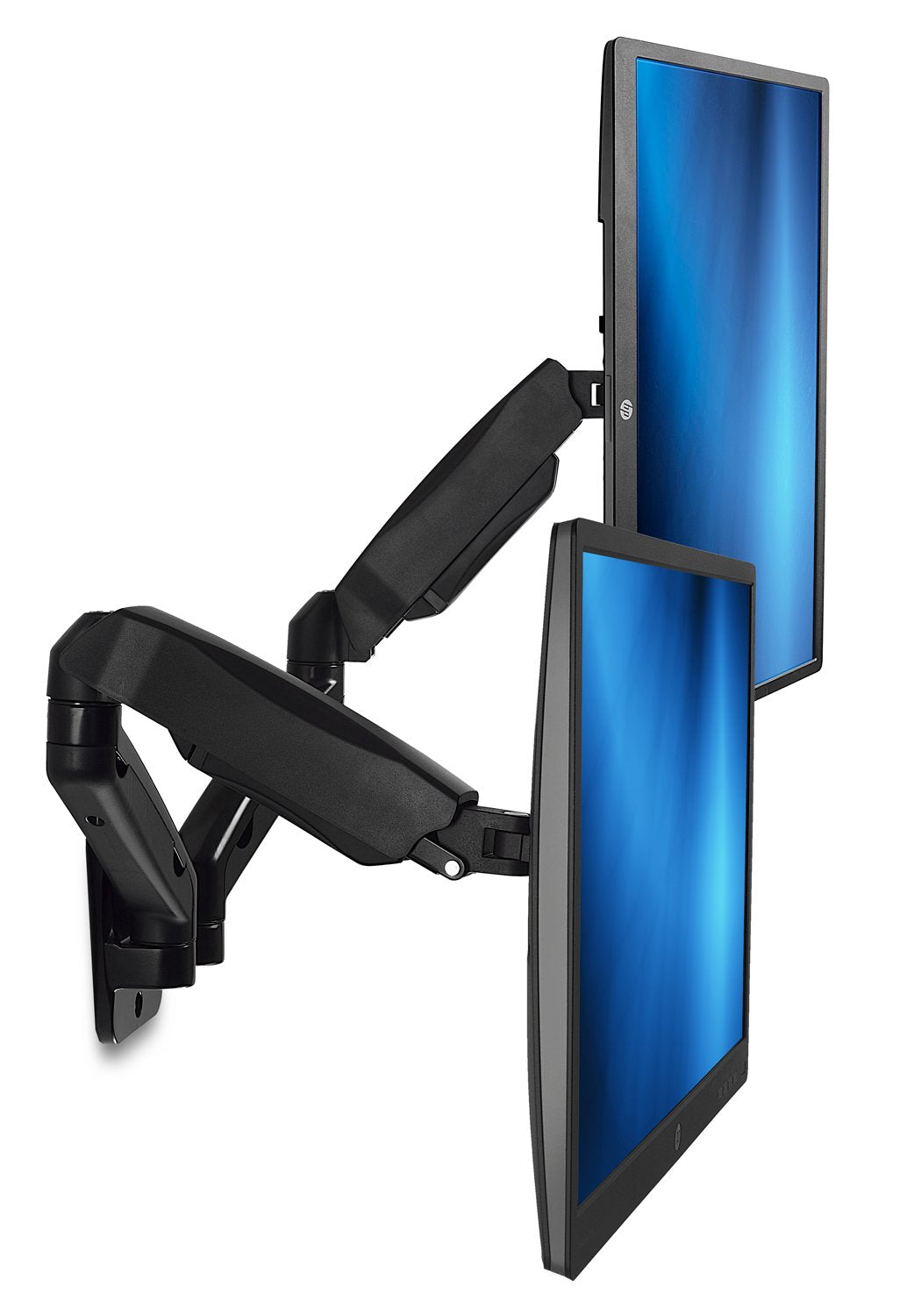 Mount-It! Dual Monitor Wall Mount - 2 Monitor Wall Mount Arms - Full Motion Height Adjustable Computer Monitor Wall Mounting Bracket with Two