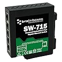 Brainboxes - SW-715 - Brainboxes Hardened Industrial 5 Port Gigabit Ethernet Switch DIN Rail Mountable - 5 Ports - TAA Compliant - 2 Layer Supported