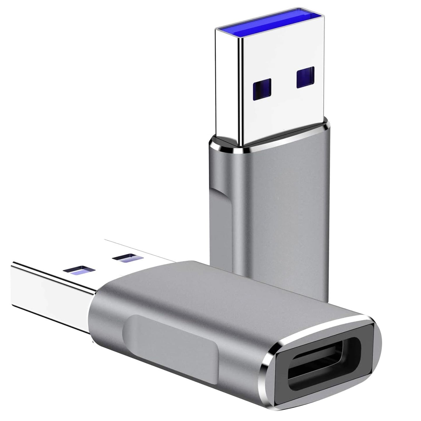 QCEs 10Gbps USB C Female to USB Male Adapter 2 Pack, USB 3.1 Gen2 to USB C Adapter Double-Sided Data Transfer and 60W Fast Charging Connector…