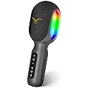 Wireless Bluetooth Karaoke Microphone, 5-in-1 Portable Handheld Mic Speaker with Dynamic RGB Lights, Mini Karaoke Machine for Car Travel Home Party