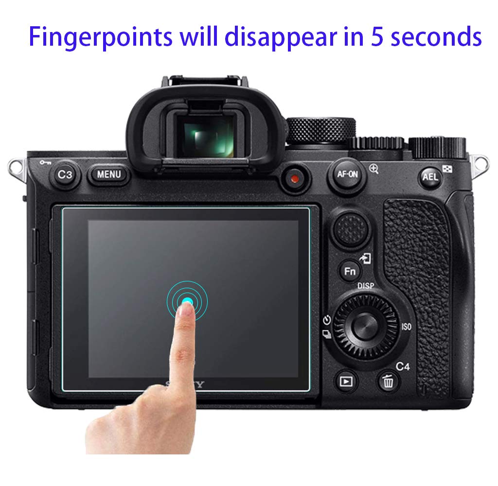 HUIPUXIANG Screen Protector for Sony Alpha 7R III II 7 III II A7R III II/A7 III II/A77 II/A7S II/A99 II/A9 Camera with Hot Shoe Cover, 0.3mm High