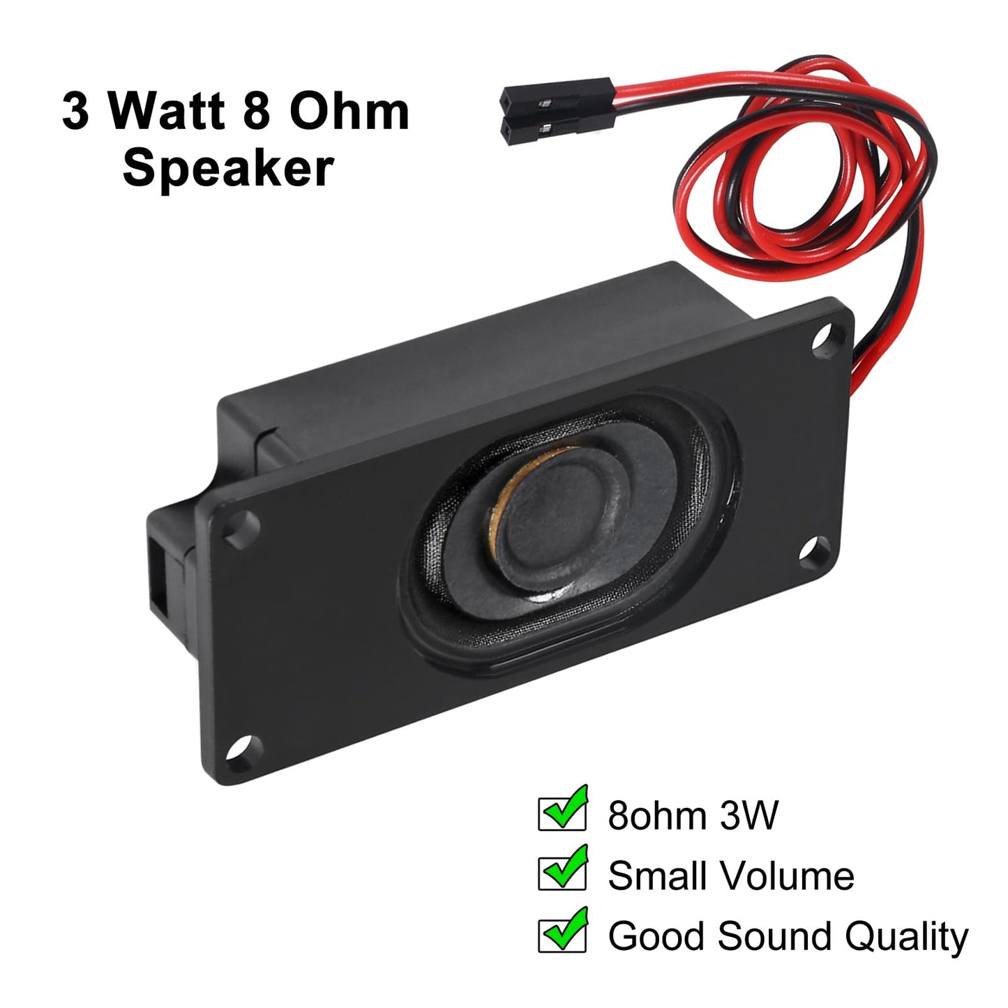 3PCS 8 Ohm 3 Watt Mini Speaker 3w 8ohm Loundspeaker Micro Speaker for Arduino LCD Small Electronic Project(Dupont Interface)
