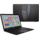 MightySkins Carbon Fiber Skin for HP 17T Laptop 17.3" (2017) - Thin Blue Line | Protective, Durable Textured Carbon Fiber Finish | Easy to Apply…