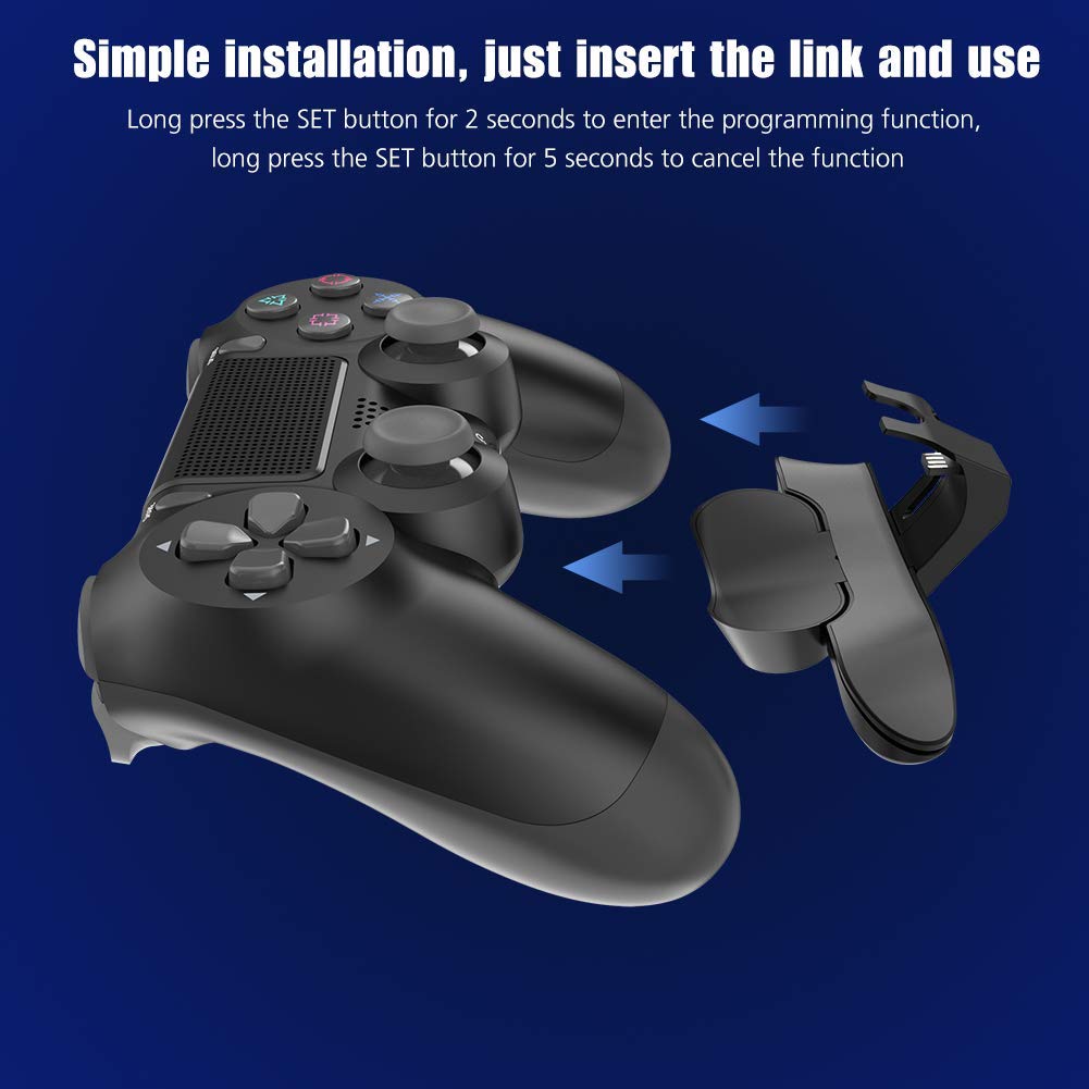 DRILI Paddles for PS4 Controller, Back Button Attachment for PS4 Controller, TURBO Function/Memory Function/Plug And Play, PS4 controller accessories