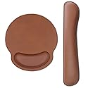 RICHEN Ergonomic PU Leather Keyboard Wrist Rest and Mouse Pad with Wrist Support, Memory Foam Set for Computer/Laptop,Gaming and Office, Comfortable