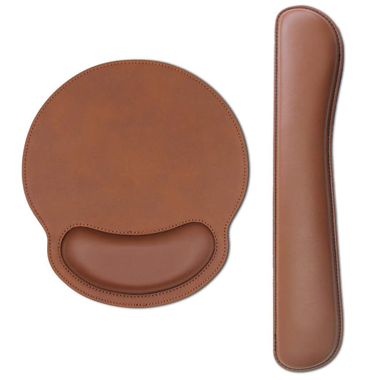 RICHEN Ergonomic PU Leather Keyboard Wrist Rest and Mouse Pad with Wrist Support, Memory Foam Set for Computer/Laptop,Gaming and Office, Comfortable