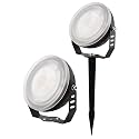 SAMVOL 24W LED Edge-Lit Landscape Spotlight IP67 Waterproof 120V 3000K Thickened Aluminum 270° Adjustable Bracket for Yard Garden Tree Architectural