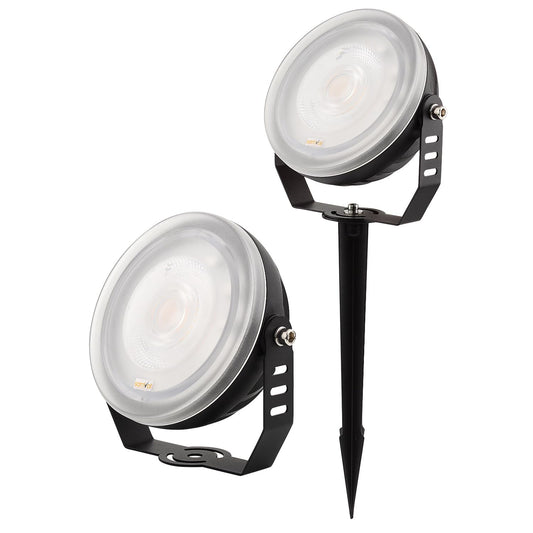 SAMVOL 24W LED Edge-Lit Landscape Spotlight IP67 Waterproof 120V 3000K Thickened Aluminum 270° Adjustable Bracket for Yard Garden Tree Architectural