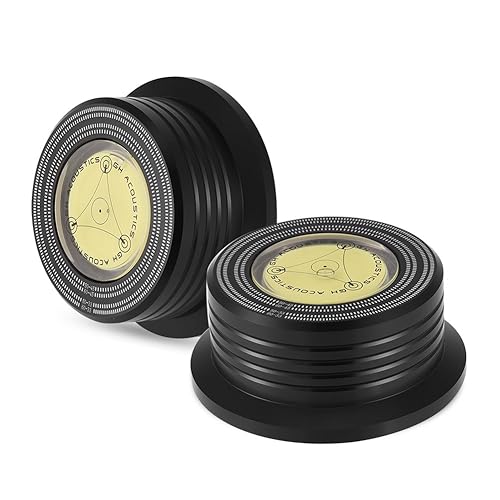 Aluminum Alloy LP Disc Record Stabilizer,Turntable Disc Record Stabilizer Clamp with High Precision Bubble,50Hz/60Hz LP Record Weight Stabilizer