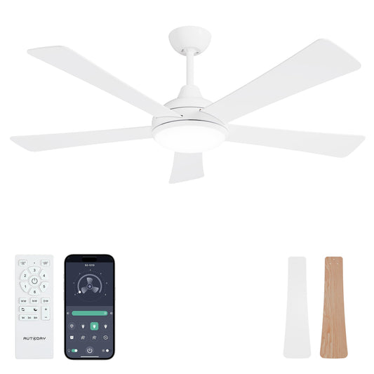 Autoday 52" Ceiling Fans with Lights and Remote/App Control