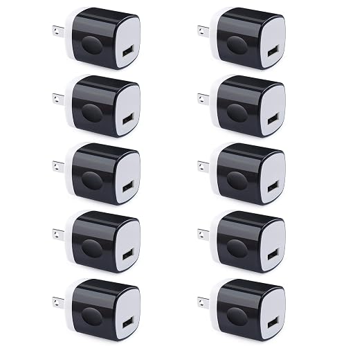 Wall Adapter 10 Pack,UorMe 1A 5V Single Port Charger Power USB Plug Charging Cube Block Box Compatible iPhone 14 13 12 SE 11, Galaxy S23 Ultra S22 S21