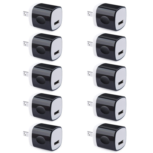 Wall Adapter 10 Pack,UorMe 1A 5V Single Port Charger Power USB Plug Charging Cube Block Box Compatible iPhone 14 13 12 SE 11, Galaxy S23 Ultra S22 S21