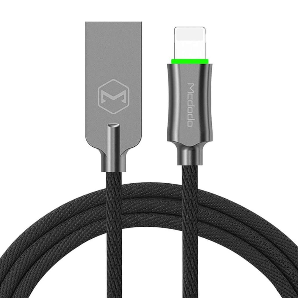 mcdodo Smart LED 4FT/1.2M Auto Disconnect Nylon Braided Sync Charge USB Data Cable Compatible Phone 14/13 Pro Max/12/11/XS Max/XS/8/7/7, 6/6, 6s/6s…