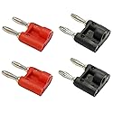 AUDIO 2000'S ACC3166BR4 Two-Pair (2-Black, 2-Red, 4 Plugs Total) Corrosion-Resistant Banana Plugs for Speaker Wires
