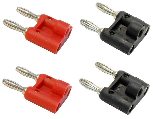 AUDIO 2000'S ACC3166BR4 Two-Pair (2-Black, 2-Red, 4 Plugs Total) Corrosion-Resistant Banana Plugs for Speaker Wires