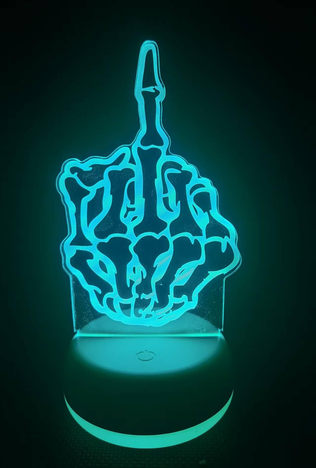 Funny Lamp Skeleton Hand 3D Trick Gift Desk Ornament, Fun and Realistic Design Party Favors for Adults, Light up Glow Punk Bistro Pub Bar Decor