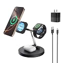 3 in 1 Foldable Magnetic Wireless Charger Stand, Fast Charging Station for iPhone 17/16/15/14/13/12 Series, Apple Watch S10/S9/S8/SE 2/S7/6/SE