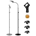 InnoGear Microphone Stand, Mic Stand Detachable Gooseneck Mic Floor Stand Height Adjustable from 32” to 70” with Weighted Round Base for Blue Yeti