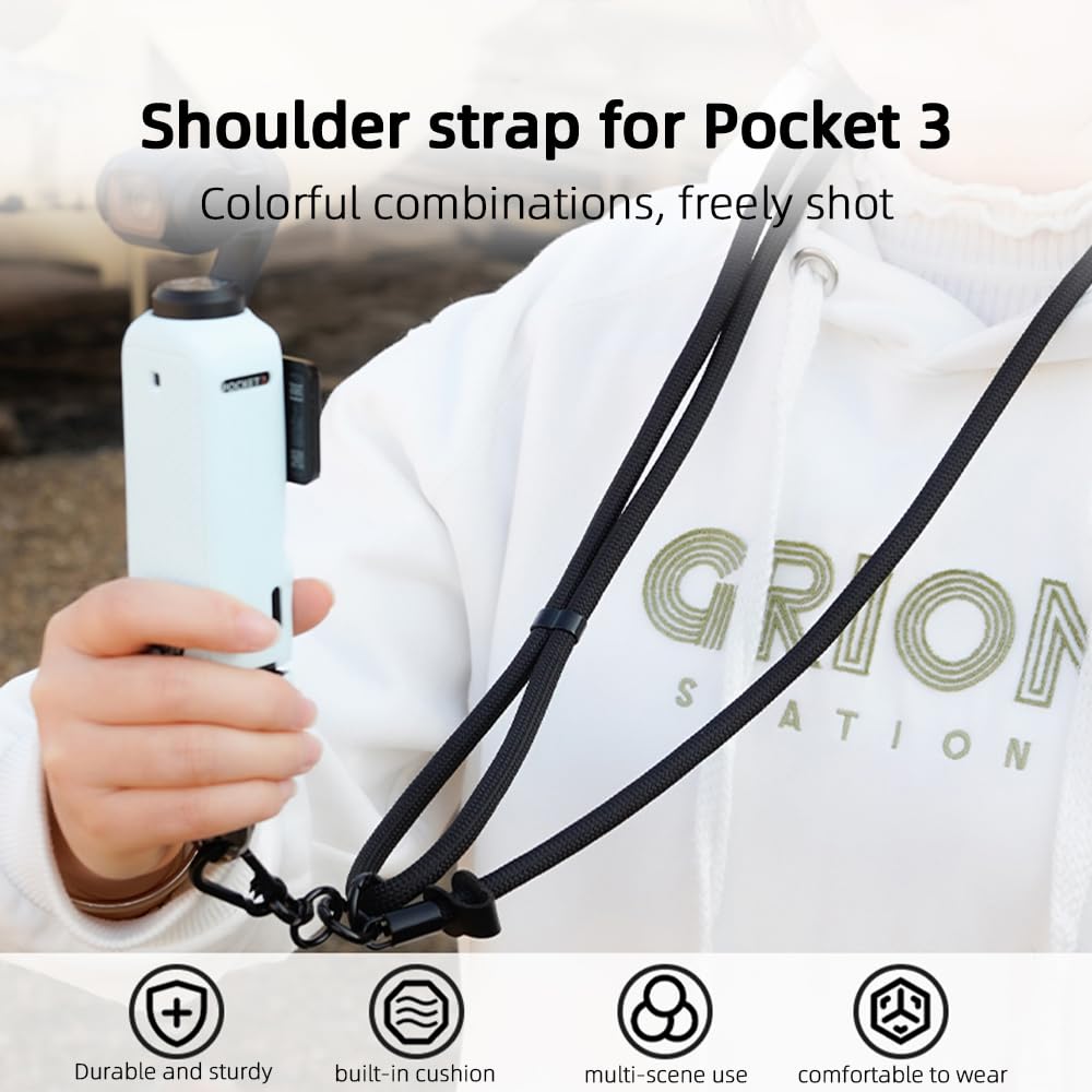 CAPART Adjustable Phone Lanyard Crossbody for DJI OSMO Pocket 3 2, Action 5 Pro 4 3, with 1/4" Screw and Phone Connecting Tab, Universal Smartphone