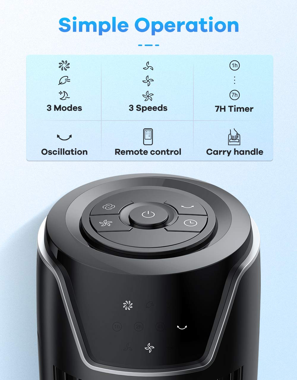 Tower Fan with Remote, 42 Inch Quiet & Powerful Oscillating Portable Fan with LED Display and Timer, Built-in Cooling 3 Modes and Speed Settings