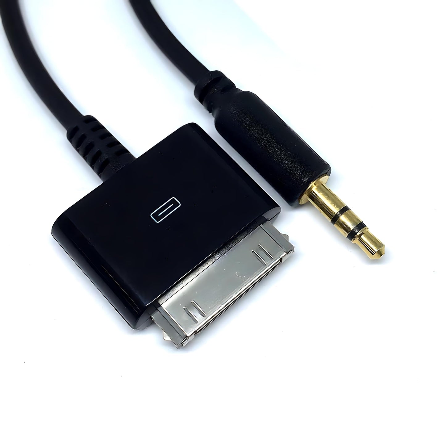 2 PCS Stereo 3.5mm AUX Input to 30-Pin Male Dock Universal Connector Cable Adapter for iPod/iPhone/iPad (4.9 FT, Black)