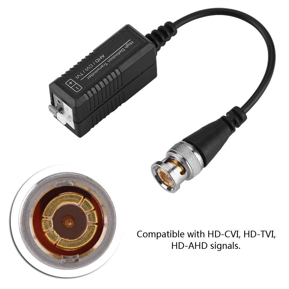 1 Pair HD CVI/AHD/TVI Passive Transceiver Adapter Transmitter Video Balun CCTV UTP BNC Cat5