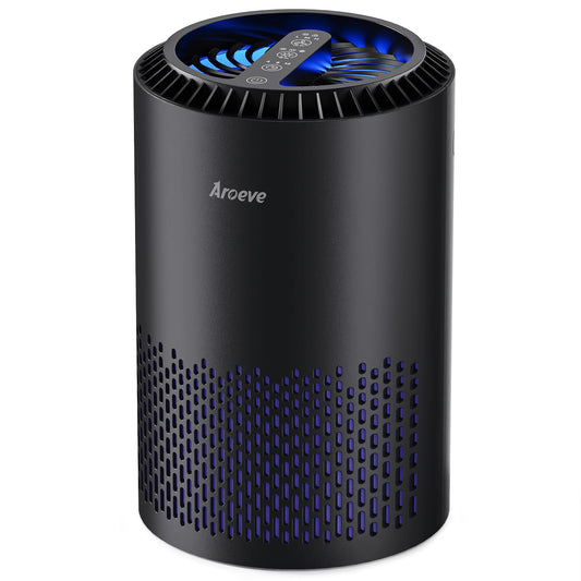 AROEVE Air Purifiers for Bedroom with Sleep Mode Speed Control-MK01A(Black)