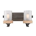 Golden Lighting 1048-BA2 GMT-CS Chatham Bath Fixture, Gunmetal Bronze, 2 Lights
